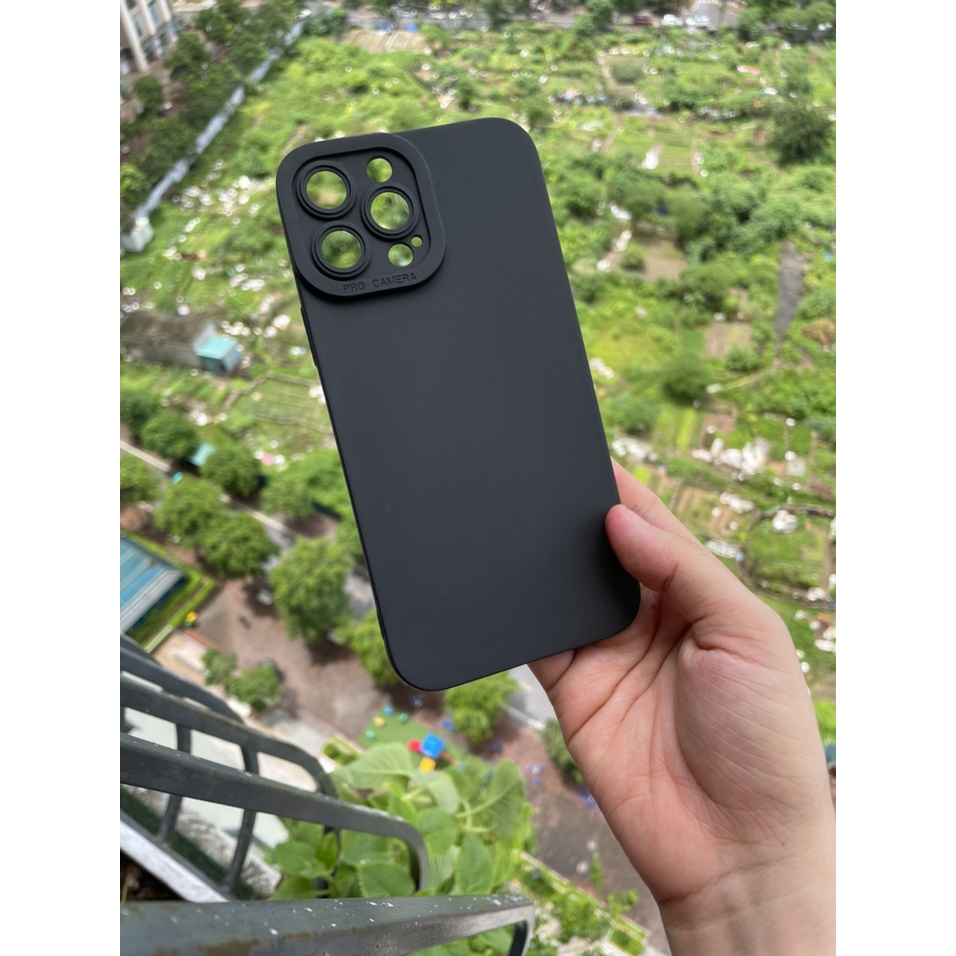 Ốp lưng dẻo màu cho iPhone 13 Pro Max, 12 Pro Max - màu đen