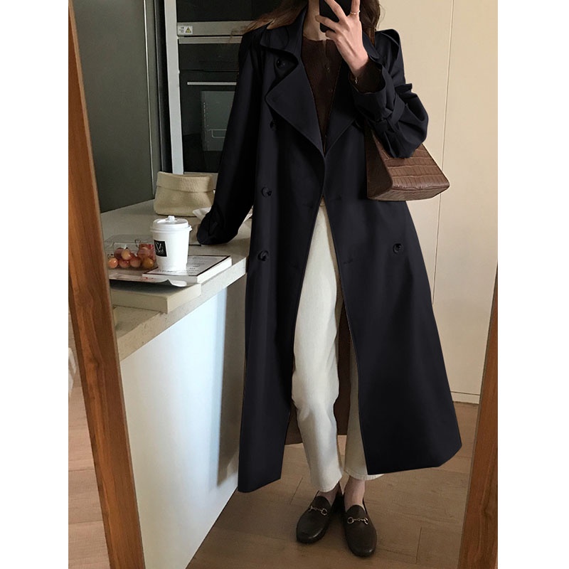 Áo khoác măng tô trench coat dáng dài phong cách Hàn Quốc