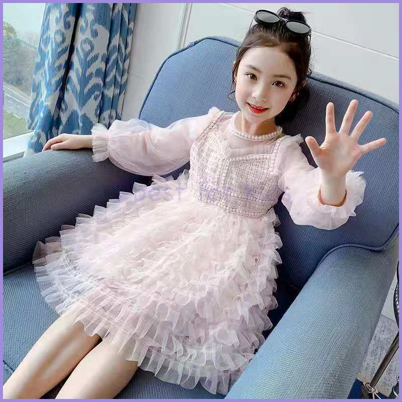 Đầm Công Chúa Tay Dài Thời Trang Mùa Xuân Xinh Xắn Cho Bé Gái