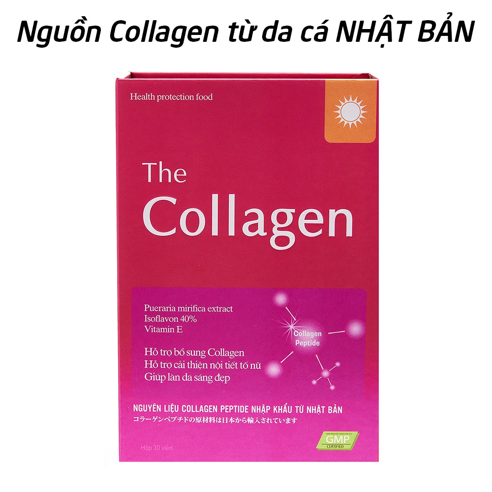 Viên uống đẹp da collagen, l-cystine, cao sâm tố nữ tăng cường nội tiết tố nữ, giảm nám sạm da - 30 viên [The Collagen]