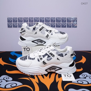 Giày thể thao nam cao cấp tosix sneaker off white đế độn 5cm mã ck07
