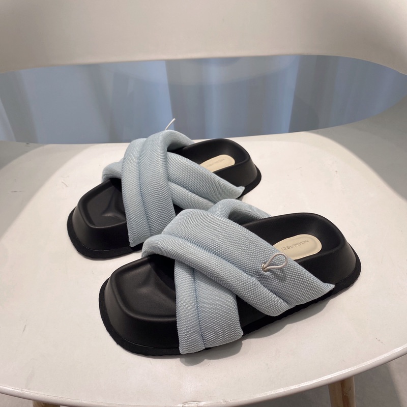 Dép đế bằng quai vải bản to vắt chéo hot trend 2022