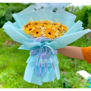 Bó Hoa Hướng Dương Sáp Thơm mix baby siêu đáng yêu tặng kèm túi thiệp