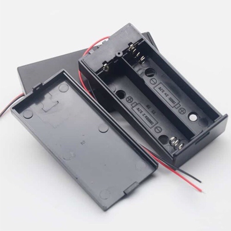 Đế 2 Pin 7.4V 18650 có nắp đậy - có switch ON/OFF tiện dụng