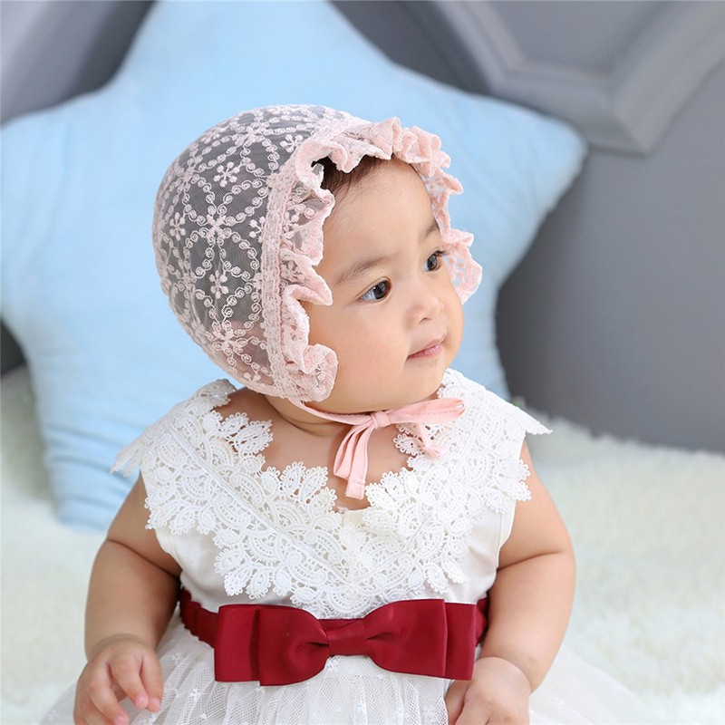 Mũ Cotton Phối Ren Hoa Thời Trang Mùa Hè Dành Cho Bé Gái