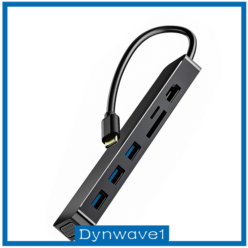 [DYNWAVE1] Aluminum 7 in 1 USB 3.0 C to HDMI 4K Hub Multiport Adapter Dongle