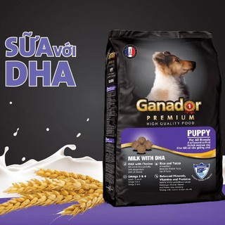 [Rẻ vô địch] [Có sẵn] Hạt cho chó con GANADOR MILK &amp; DHA 3kg - vị sữa