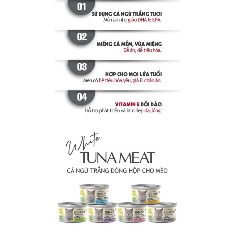 CÁ NGỪ TRẮNG & THỊT GÀ ĐÓNG HỘP CHO MÈO