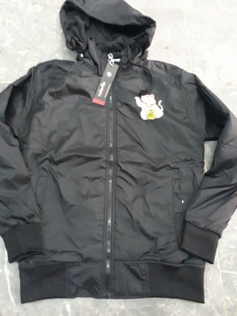 Áo khoác dù mèo thần tài