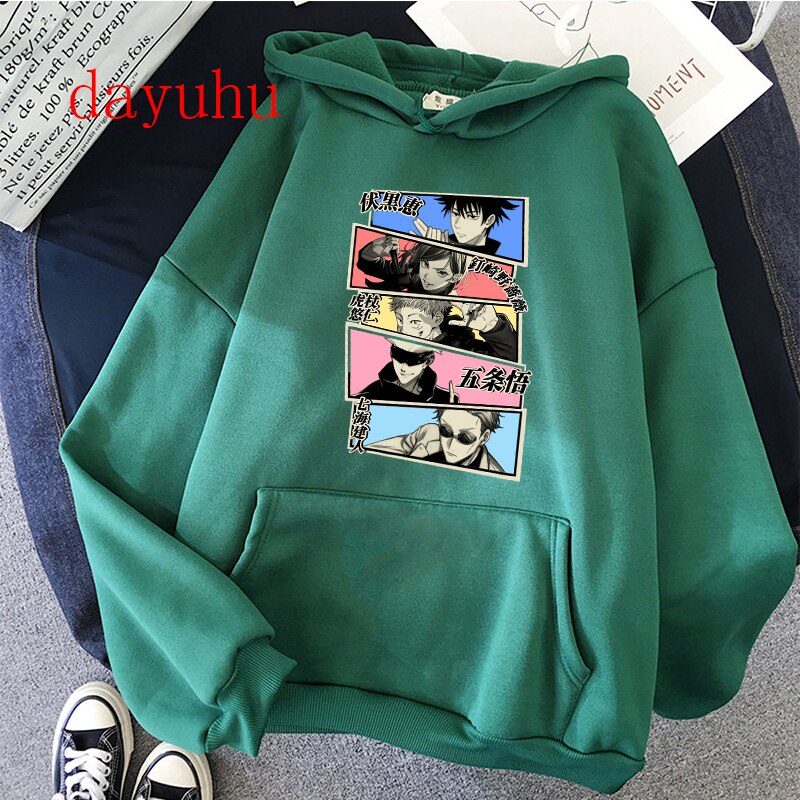 Áo hoodie in hình anime Jujutsu Kaisen thời trang cho nam phong cách 90s