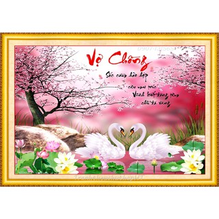 Tranh đính đá vợ chồng VS250 - tự đính