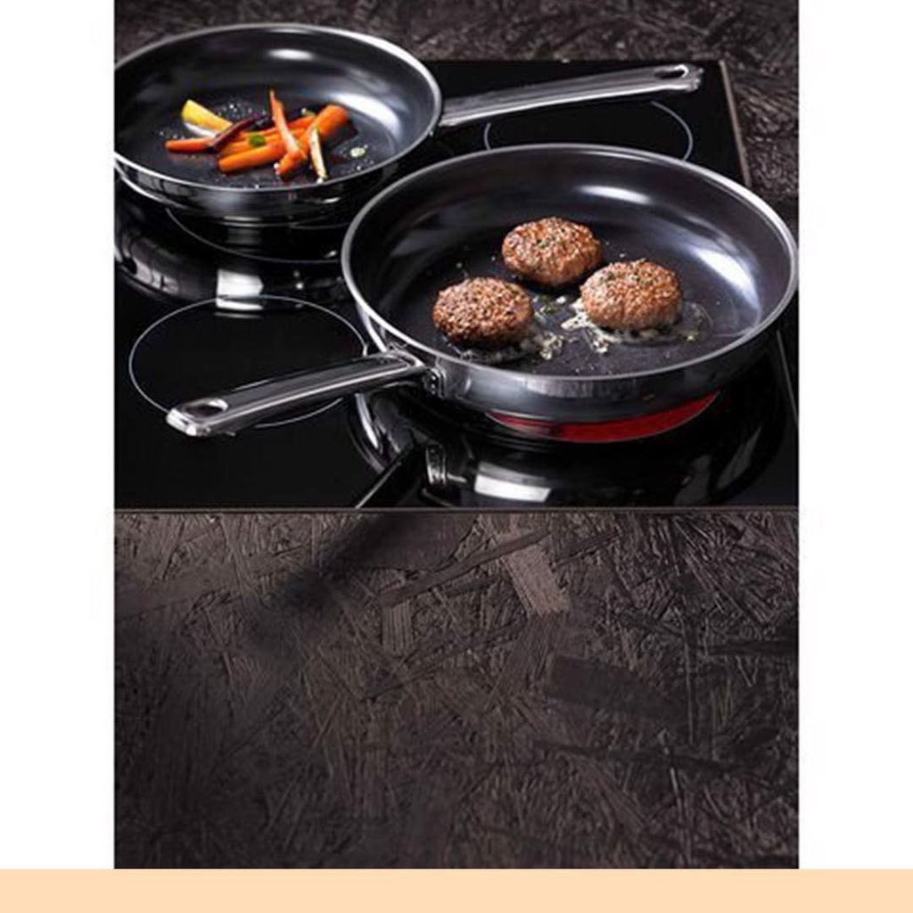 Bộ chảo WMF Edelstahlpfannen-Set, beschichtet 24 và 28 cm, phủ chống dính, chuôi inox
