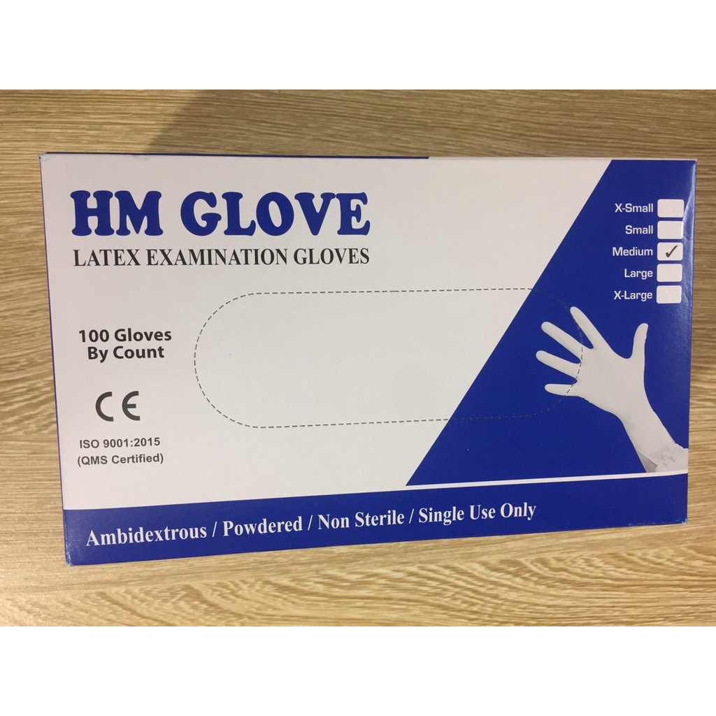 Combo 3 đôi găng cao su tay y tế latex có bột - hm glove - malaysia phòng - ảnh sản phẩm 6