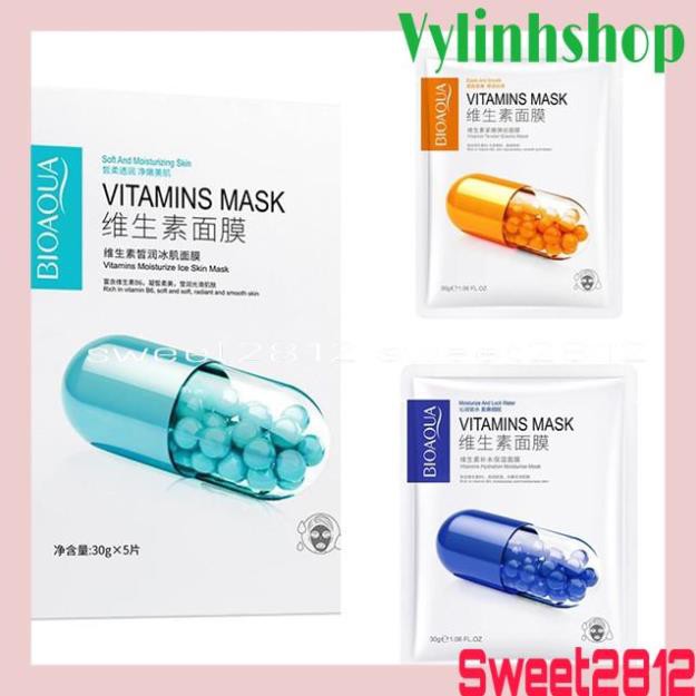 Mặt Nạ Viên Thuốc Bioaqua Vitamins Mask Soft And Moisturizing Skin Dưỡng Ẩm Se Khít Lỗ Chân Lông