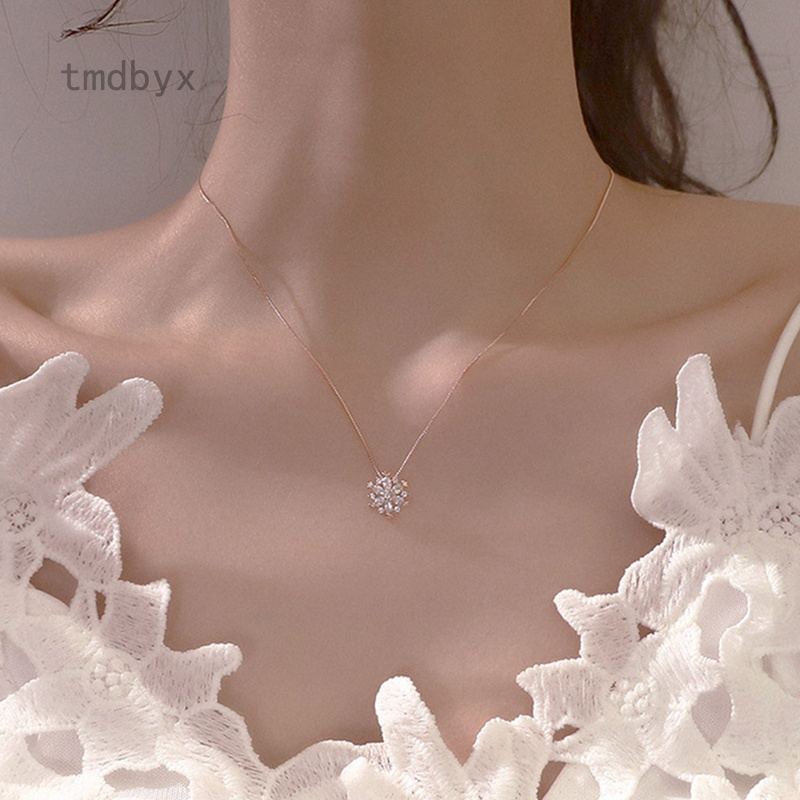 Tmdbyx Dây Chuyền Mặt Hình Hoa Tuyết Đính Đá Thời Trang Cho Nữ