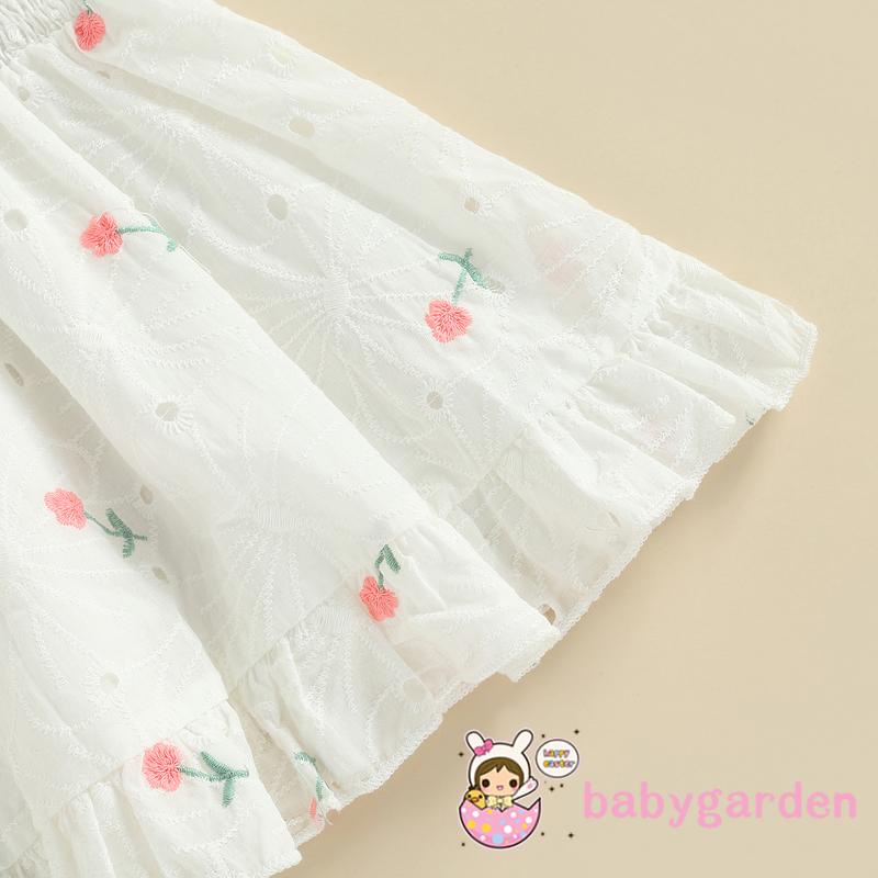 Đầm chữ A tay cánh tiên thêu hoa cho bé gái 0-4 tuổi