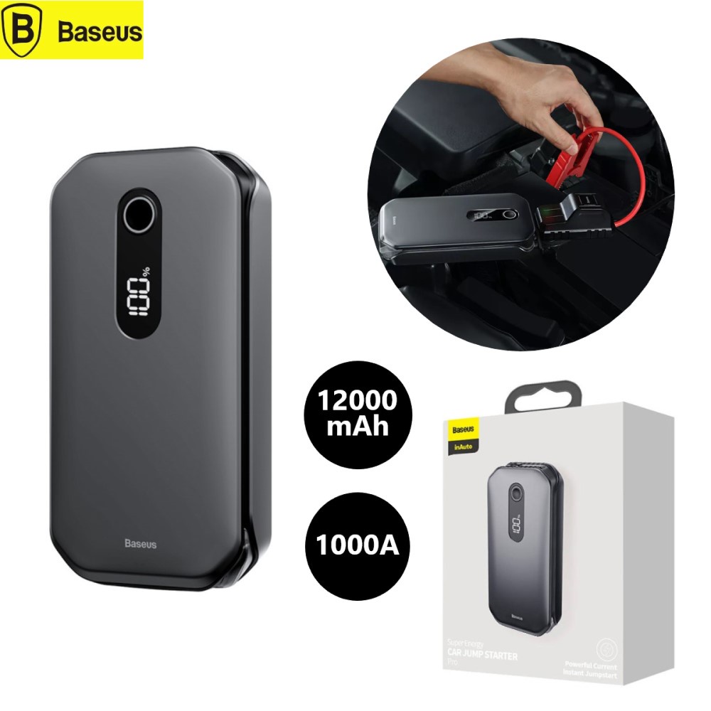 Bộ kích nổ kiêm sạc dự phòng cho ô tô Baseus CRJS03-01 - Dung lượng: 12000mAh/3.7V/44.4Wh