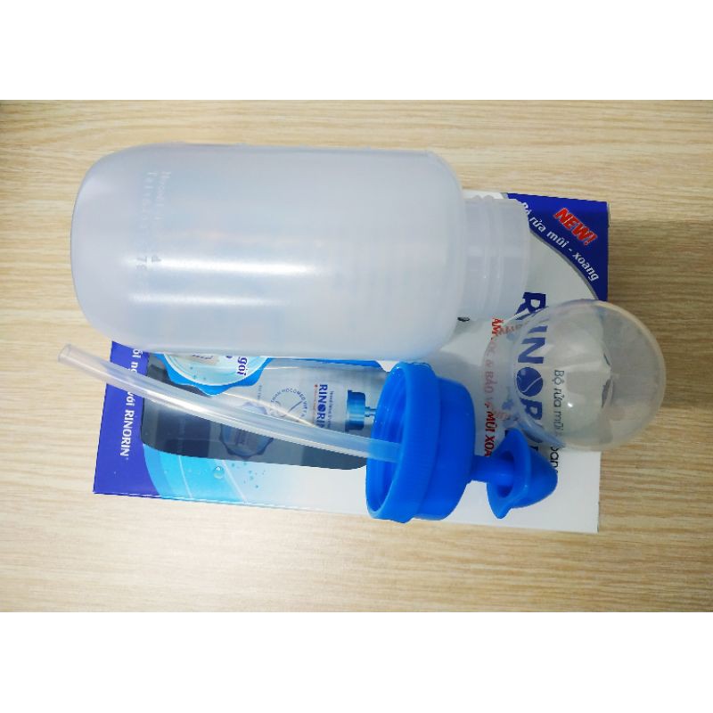 Bình rửa mũi xoang RINORIN kèm 30 gói muối, dùng cho mọi lứa tuổi 250ml - Minh Tiến Phát