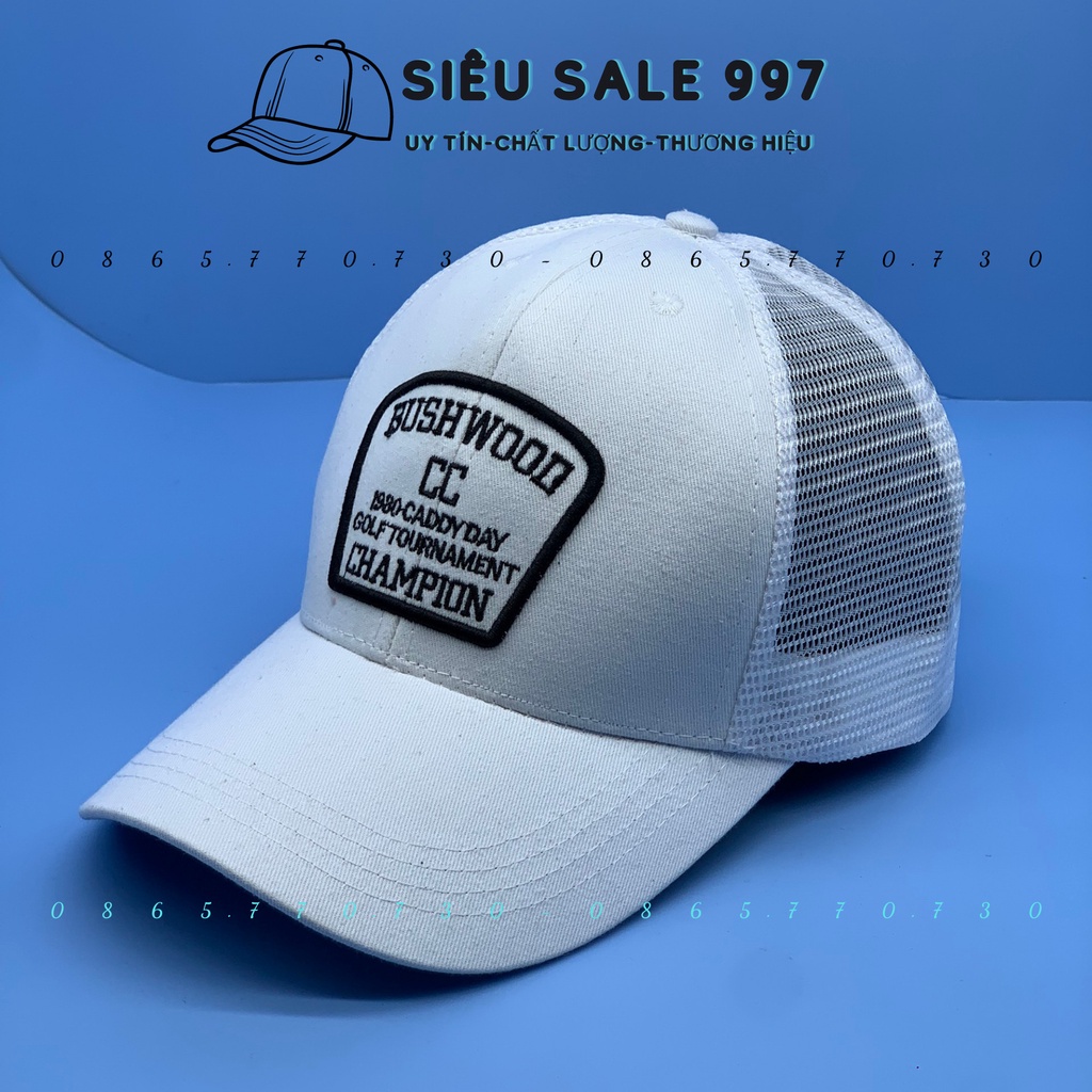 MŨ LƯỠI TRAI KẾT LƯỚI THÊU LOGO BUSHWODD THỜI TRANG ĐƠN GIẢN ĐẸP