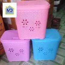 (sieu hot) Giỏ đựng đồ có nắp hoa việt nhật
