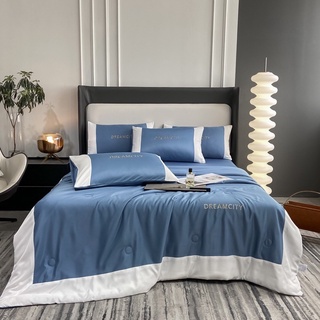 set chăn ga chần chăn hè set 4  món phi lụa cao cấp 2022