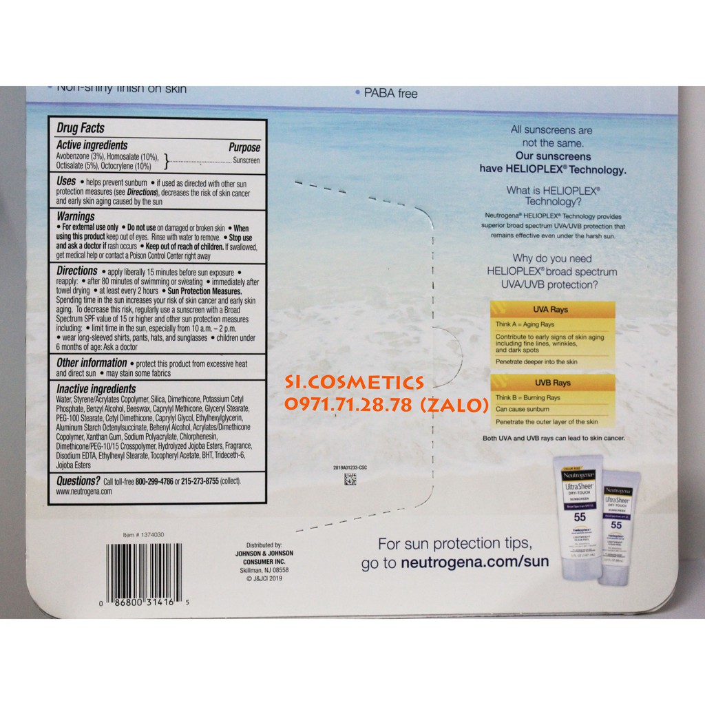 [Date 10/2022] Kem Chống Nắng Neutrogena Ultra Sheer Dry Touch Sunscreen Broad Spectrum SPF55 | BigBuy360 - bigbuy360.vn