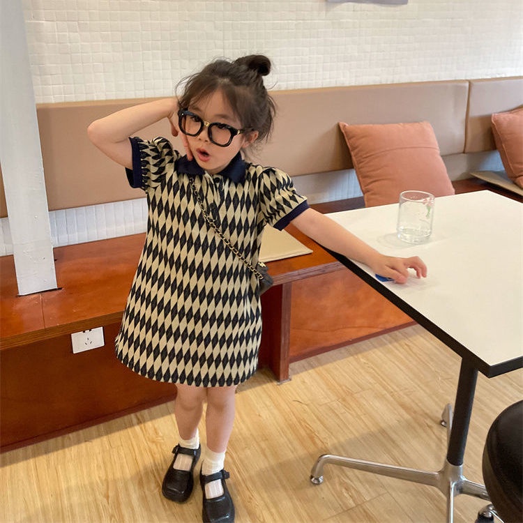 Aiyaya quần áo bé gái váy cotton tinh khiết cho bé gái váy polo phong cách hàn quốc