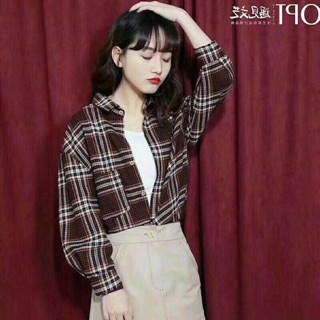 Sơ mi kẻ oversize