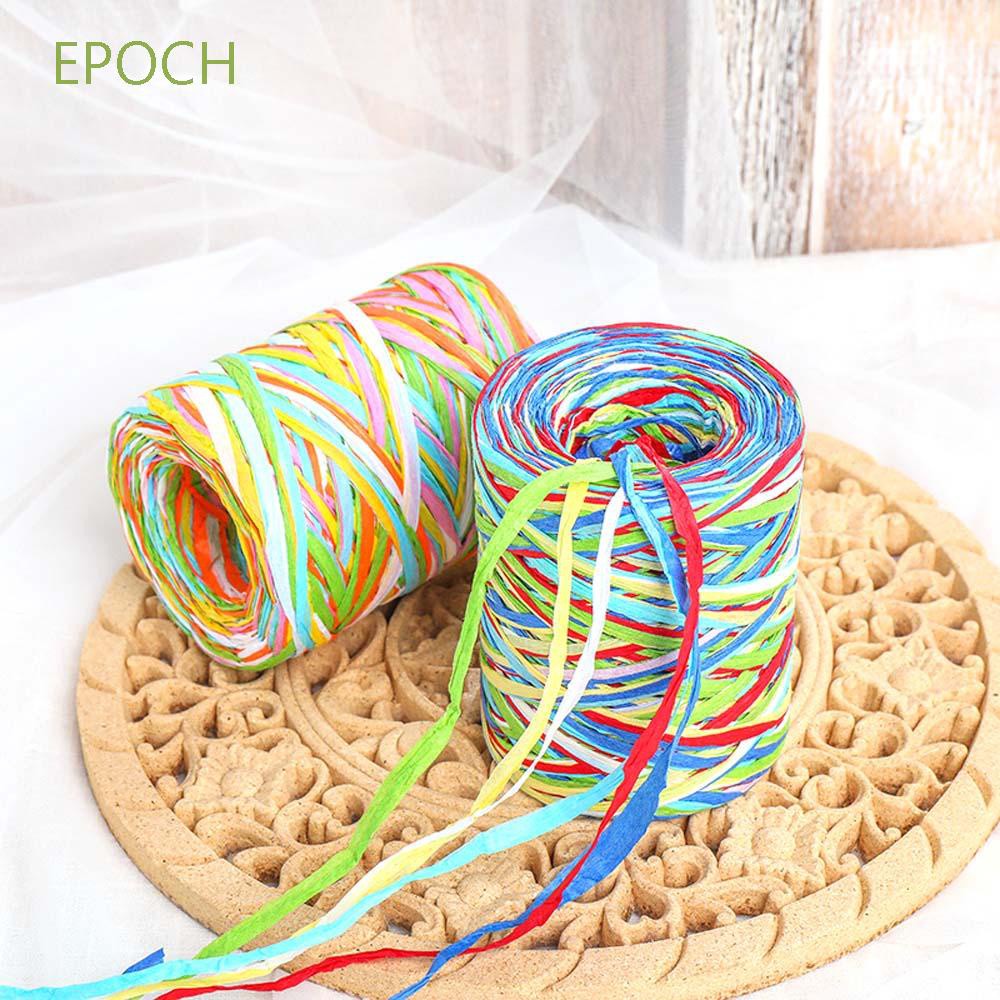 EPOCH DIY Raffia Rope Craft Gifts Packing Thread Wrapping Ribbon 80m Colorful Rainbow Xmas Handmade For Card Gifts Cake Box Packaging Party Accessories