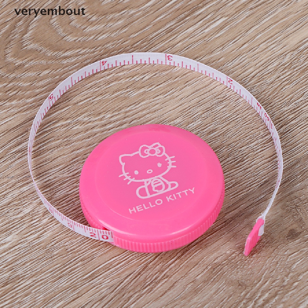 【ut】 HELLO KITTY Cute Retractable Tape Measure Cartoon Floppy Ruler Family KT Cat .