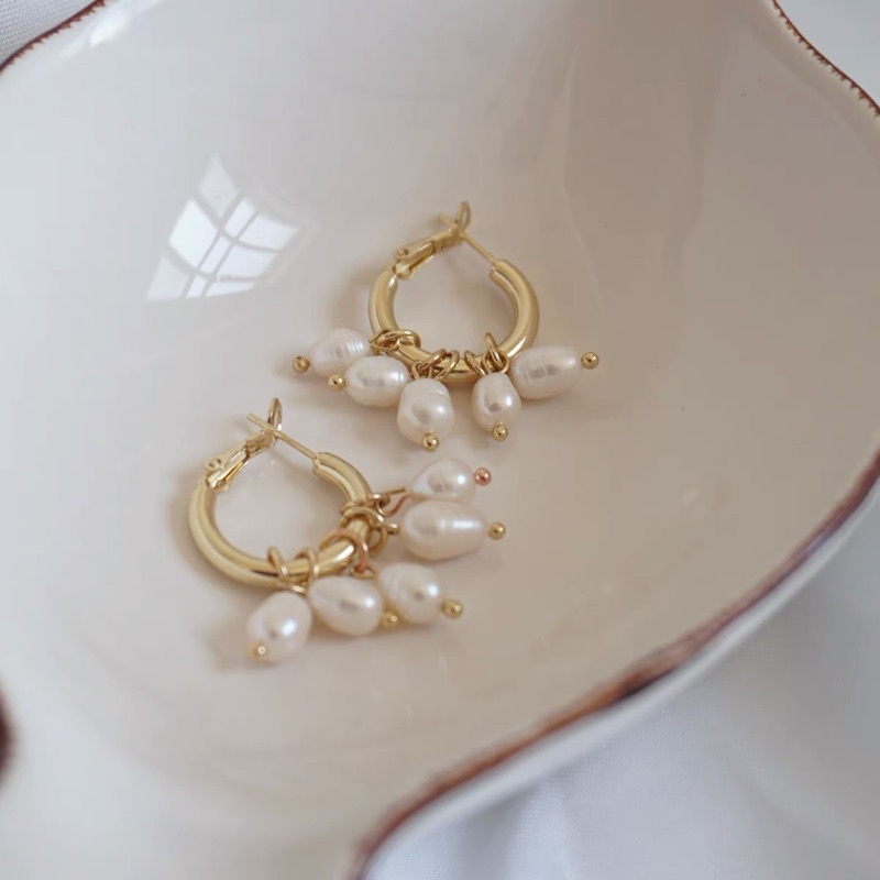 Bông tai khoen hạt