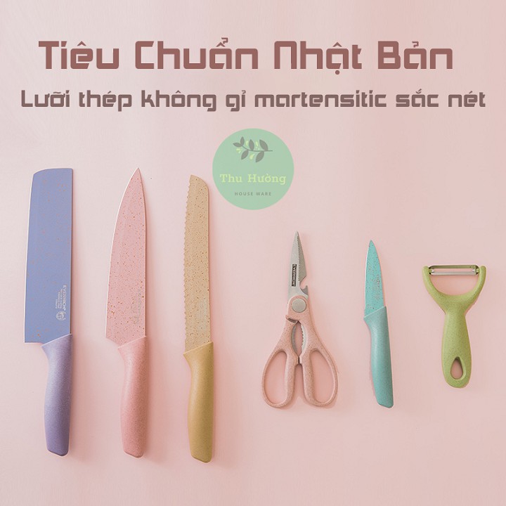 Bộ dao 6 món kháng khuẩn Everrich - Hàng chính hãng %