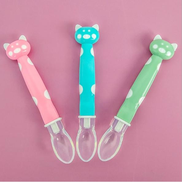 [Haobaby shop] Muỗng ăn dặm đầu mèo siêu mềm cho bé