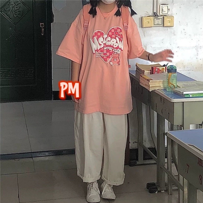 Sét áo tim +quần kaki trắng PM11