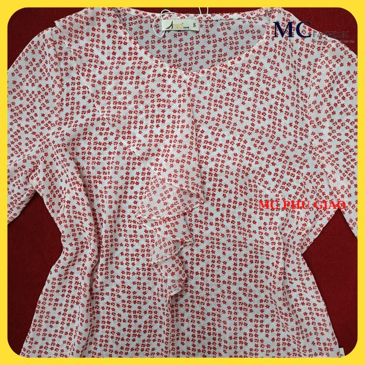 Áo Kiểu Nữ Cao Cấp Tay Lỡ Công Sở Anadi Fashion Mc Fashion Màu Hồng Vàng Chất Voan Cao Cấp SM399