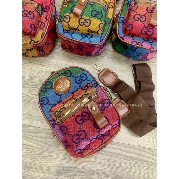 Túi Đeo Chéo Mini 7 Màu, Túi Nữ Gc Dây Dù Bản To