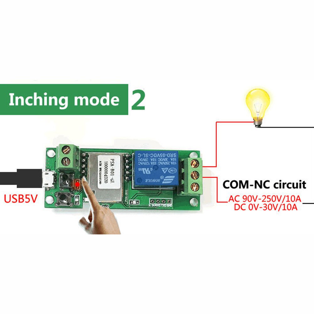 Bo mạch công tắc Sonoff điều khiển wifi không dây tự làm dùng điện DC 5V/12V/32V