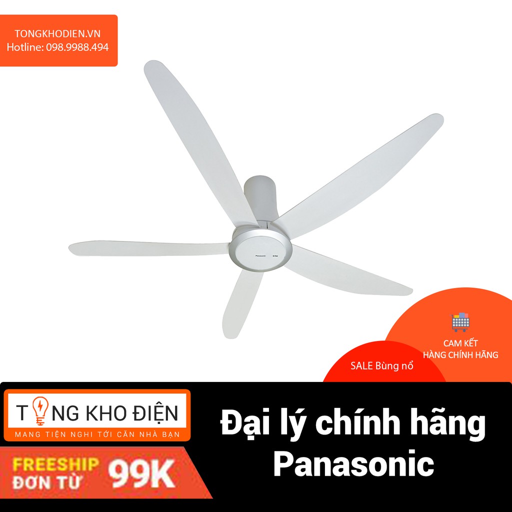 Quạt trần 5 cánh có điều khiển Panasonic F-60TDN | BigBuy360 - bigbuy360.vn