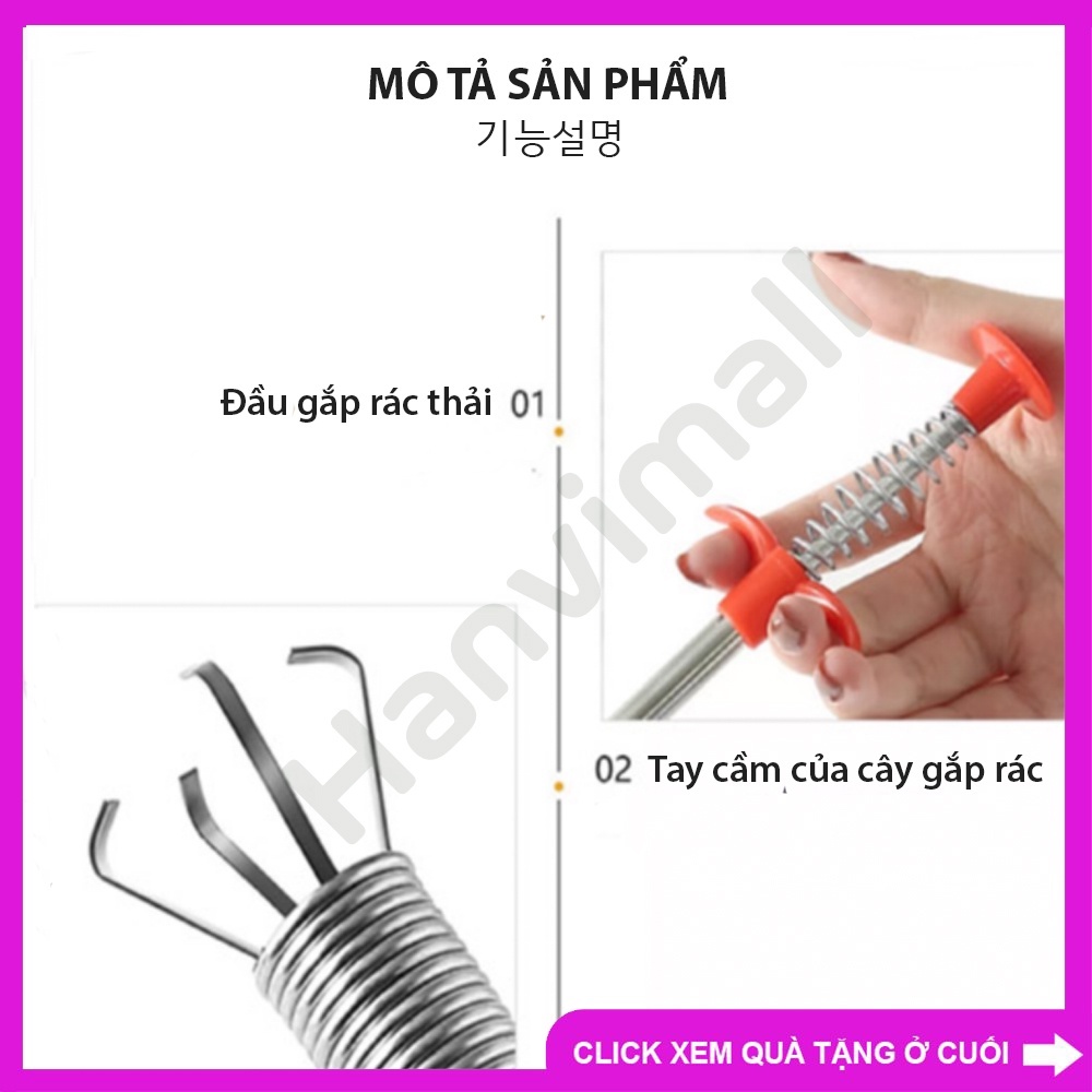 Cây Gắp Rác Thông Cống Thông Minh dài 61cm uốn cong dễ dàng