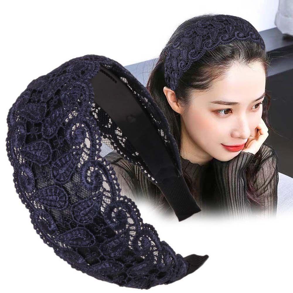 Băng Đô Ren Hoa Rỗng Không Trượt Phong Cách Cổ Điển Cho Nữ