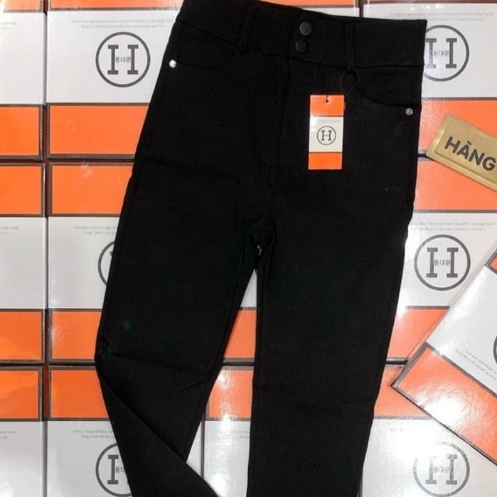 Quần legging nữ dài cạp cao có khóa 2 khuy chất vải UMI dày dặn cấp xuất hàn - Quần vải đen nữ co giãn thun mát đi học | BigBuy360 - bigbuy360.vn