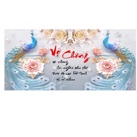 Tranh Đính Đá CÔNG VỢ CHỒNG (ĐÁ ABC CAO CẤP). Kích Thước: 75cm x 50cm