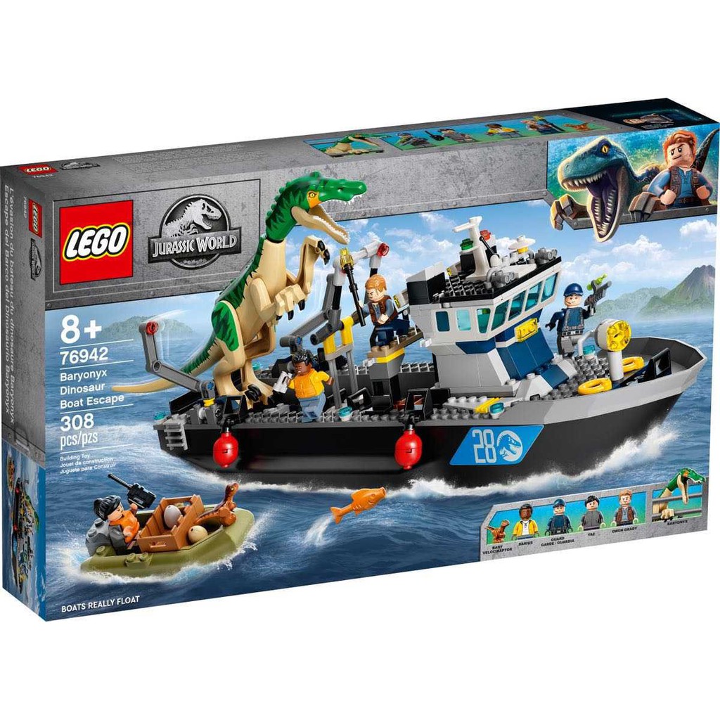 LEGO Khủng Long Jurassic World 76942 Baryonyx Dinosaur Boat Escape