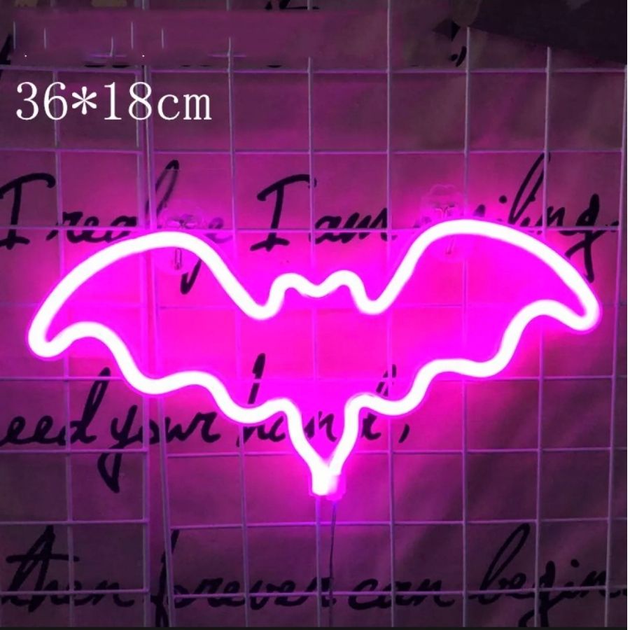 Đèn led NEON treo tường trang trí phòng ngủ dùng pin và USB nhiều kiểu dáng decor phòng ngủ