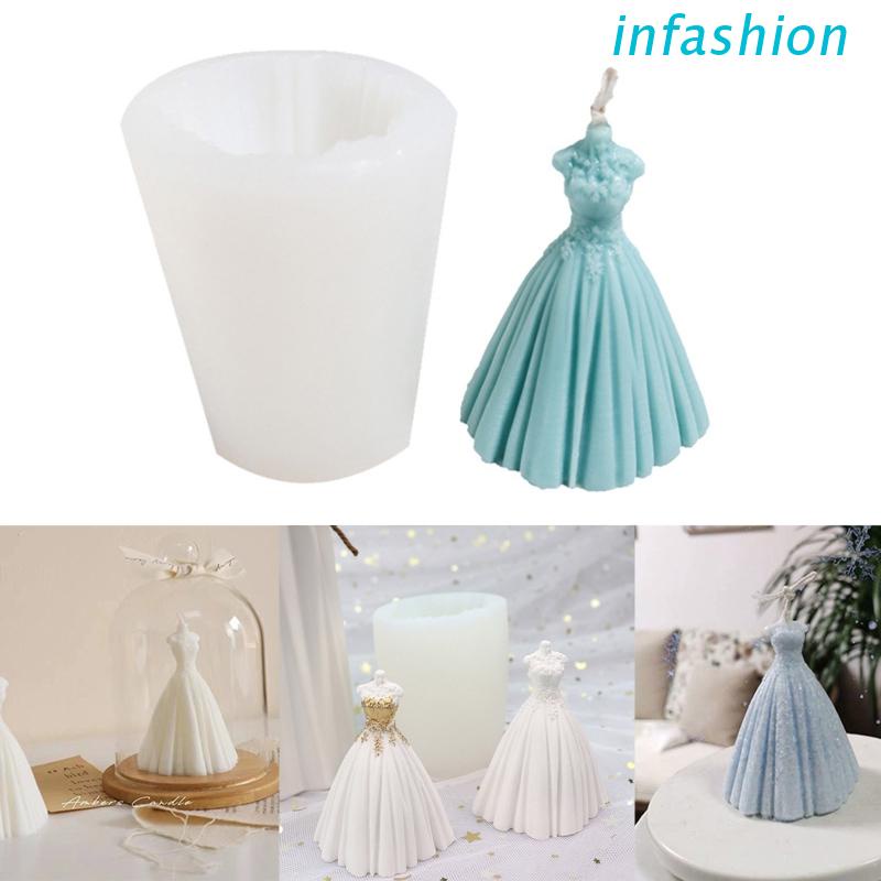 Khuôn Silicone Làm Xà Phòng Hình Váy Cưới 3D DIY