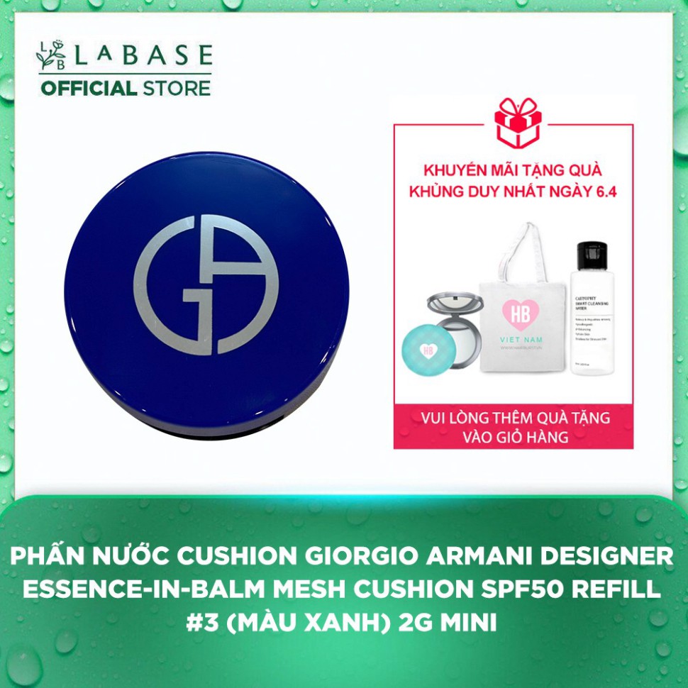 tUANN3 Phấn Nước Cushion Giorgio Armani Designer Essence-In-Balm Mesh Cushion SPF50 Refill #3 (Mini 2g - Màu Xanh) tUANN