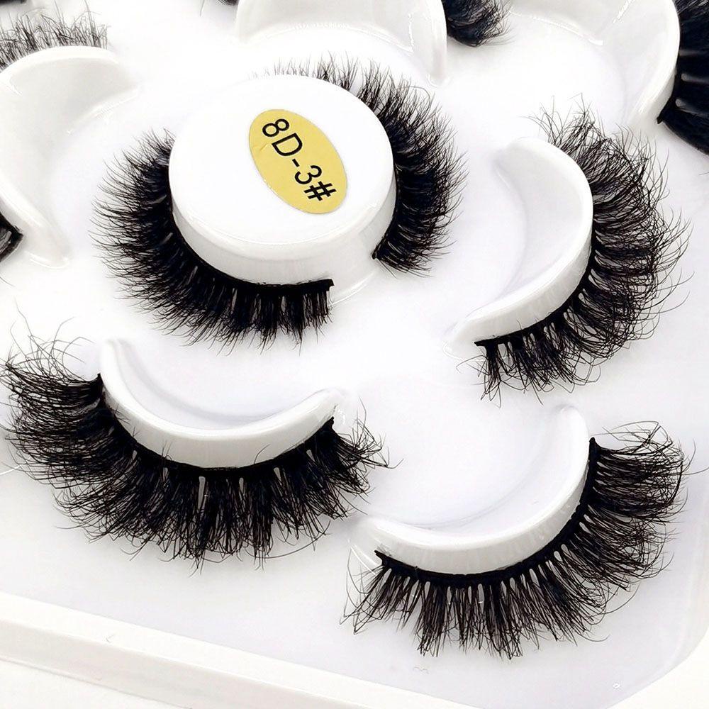 Set 5 Cặp Lông Mi Giả 3D Trang Điểm Nối Dài Lông Chồn Nhân Tạo