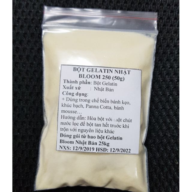 Bột gelatin Nhật Bloom 250 (50g)