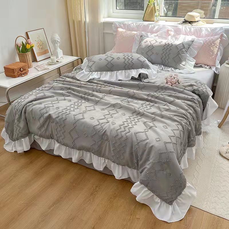 Bộ ga gối chăn trần hè cotton đũi bèo hàn quốc mới 2022 ,bộ 4 món đũi cotton chất liệu dầy dặn thoáng mát không phai mầu