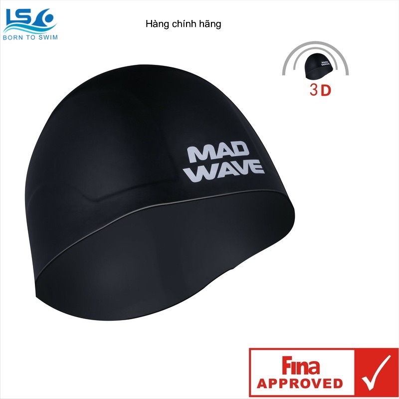 Mũ Bơi 3D MADWADE hàng chính hãng nam nữ